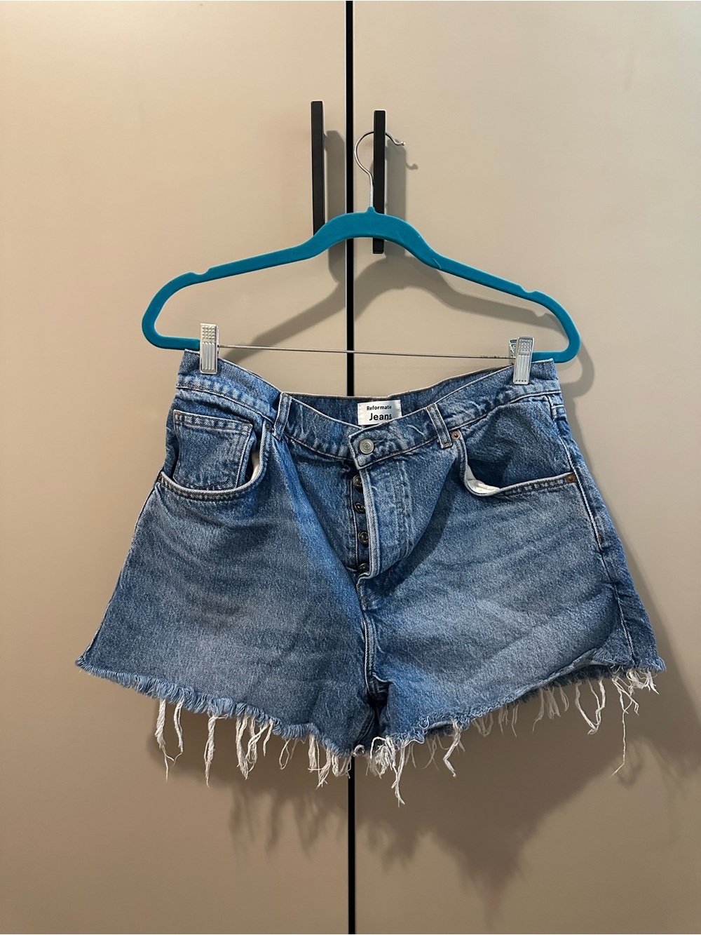 Reformation Charlene High Rise Jean Colorado Wash Shorts size 31 - Picture 2 of 5